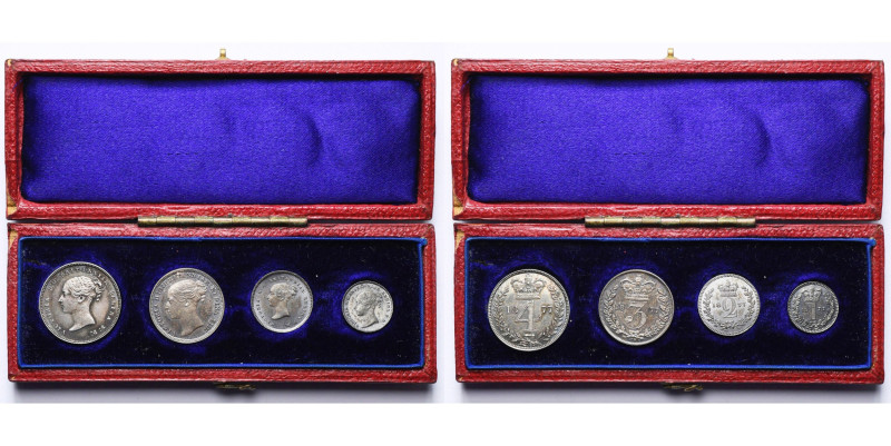 GRANDE-BRETAGNE, Victoria (1837-1901), maundy set (4 p.: 1, 2, 3 et 4 pence), 18...