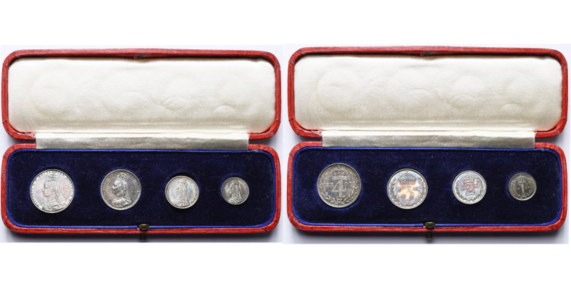 GRANDE-BRETAGNE, Victoria (1837-1901), maundy set (4 p.: 1, 2, 3 et 4 pence), 18...
