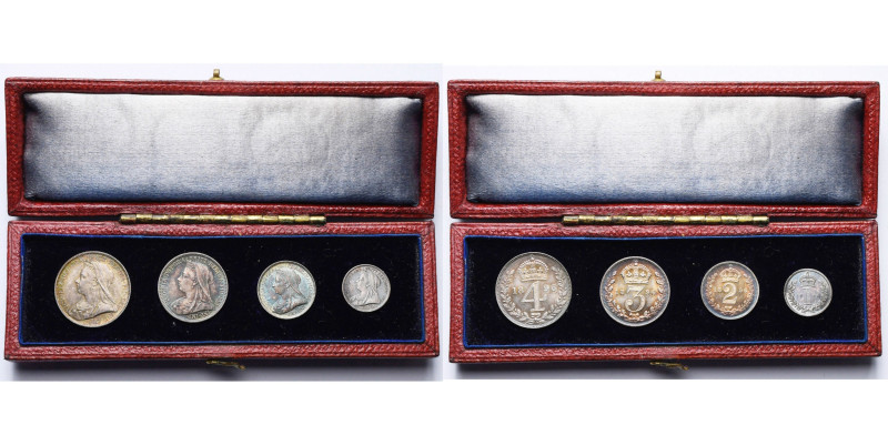 GRANDE-BRETAGNE, Victoria (1837-1901), maundy set (4 p.: 1, 2, 3 et 4 pence), 18...