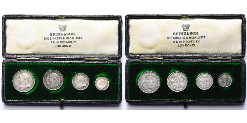 GRANDE-BRETAGNE, Victoria (1837-1901), maundy set (4 p.: 1, 2, 3 et 4 pence), 18...