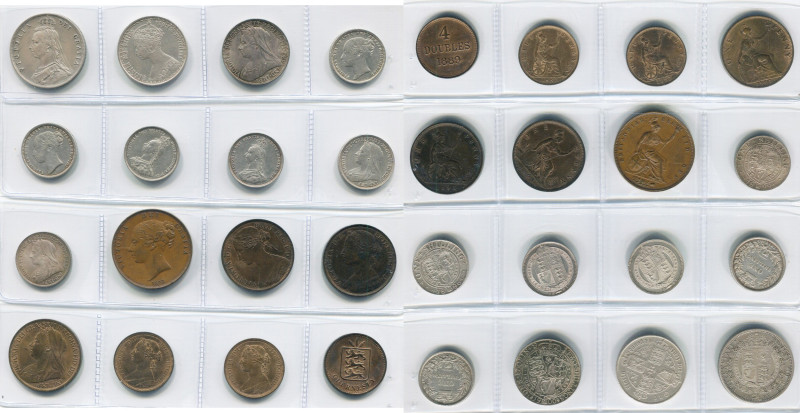 GRANDE-BRETAGNE, Victoria (1837-1901), lot de 16 p.: demi-couronne, 1887; florin...