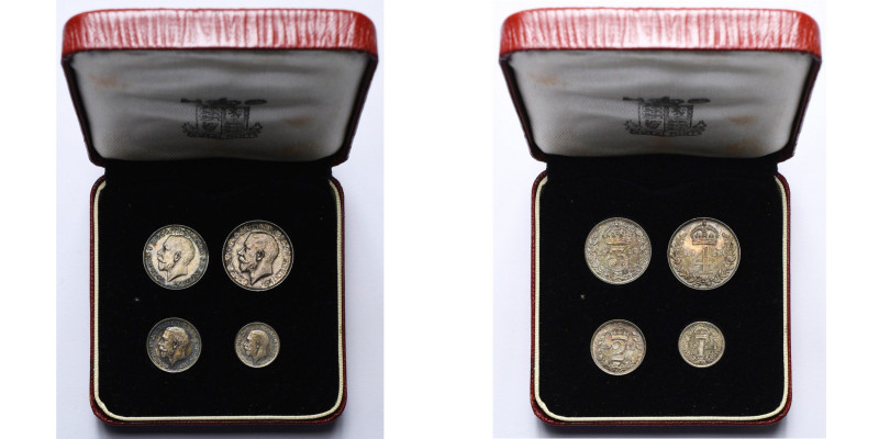 GRANDE-BRETAGNE, Georges V (1910-1936), maundy set (4 p.: 1, 2, 3 et 4 pence), 1...