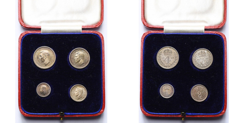 GRANDE-BRETAGNE, Georges VI (1936-1952), AR maundy set (4 p.: 1, 2, 3 et 4 pence...