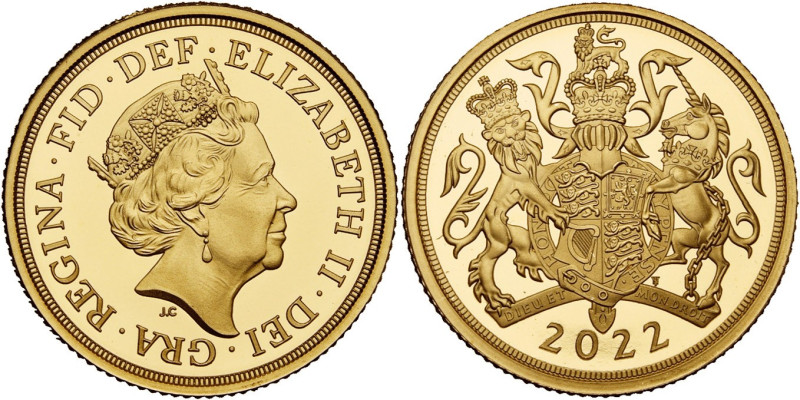 GRANDE-BRETAGNE, Elisabeth II (1952-2022), AV souverain, 2022. Ecrin et certific...
