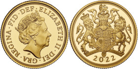 GRANDE-BRETAGNE, Elisabeth II (1952-2022), AV souverain, 2022. Ecrin et certificat.

Flan poli / Proof