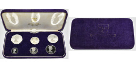 ILE DE MAN, Elisabeth II (1952-2022), écrin de 6 p. en platine (1/2, 1, 2, 5, 10 et 50 pence), 1976 (100 g au total, titre 0,950).

Flan poli / Proo...