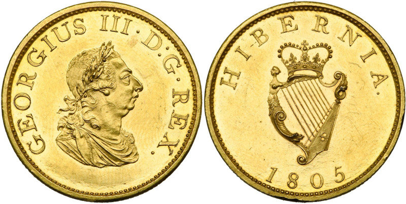 IRLANDE, Georges III (1760-1820), Cu doré 1/2 penny, 1805, Soho (Birmingham). Fr...