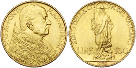 ITALIE, VATICAN, Pie XI (1922-1939), (Achille Ratti), AV 100 lire, 1932, an 11. Munt. 1c; Fr. 283. 8,81 g. Petites griffes.

presque Superbe / about...