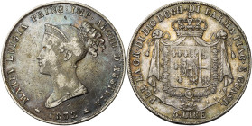 ITALIE, PARME, Marie-Louise d'Autriche (1815-1847), AR 5 lire, 1832 (sur 1815). M. 117 var.; G. 7a. Rare. Coups sur la tranche.

Beau à Très Beau / ...