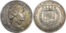 ITALIE, SAVOIE et SARDAIGNE, Victor Emmanuel Ier (1802-1821), AR 5 lire, 1820 L, Turin. M. 28; G. 21. Belle patine.

Très Beau / Very Fine