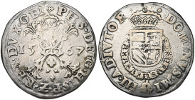 NEDERLAND, GELDERLAND, Hertogdom, Philips II (1555-1592), AR Bourgondische rijksdaalder, 1567, Nijmegen. Vz/ Bourgondisch kruis. Kz/ Gekroond wapensch...