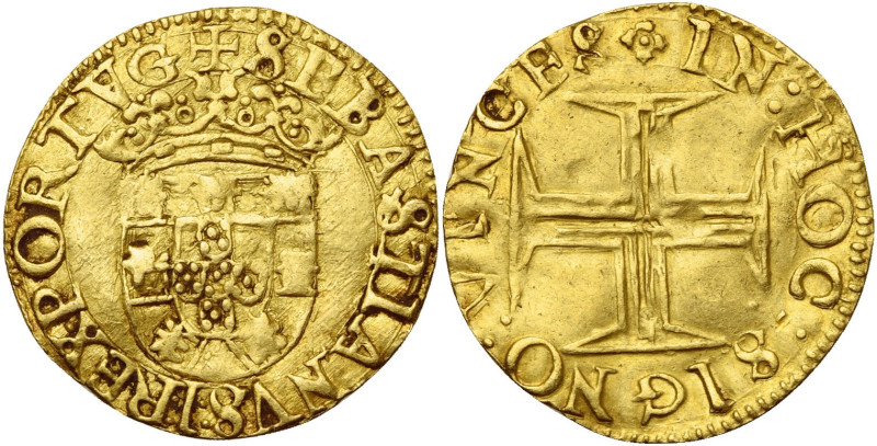 PORTUGAL, Sebastiao Ier (1557-1578), AV cruzado (500 reais), s.d., Lisbonne. D/ ...