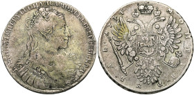 RUSSIE, Anna (1730-1740), AR rouble, 1734, Moscou. D/ B. à d. R/ Aigle impériale couronnée. Bitkin 100; Uzd. 718. 25,31 g.

presque Très Beau / abou...