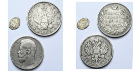 RUSSIE, lot de 3 p.: Ivan IV, kopeck, 1535-1538, Novgorod (Melnikova 14-17); Alexandre Ier, rouble, 1812 MΦ, Saint-Pétersbourg (Bitkin 103); Nicolas I...