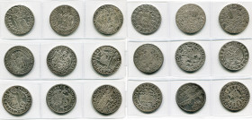 SUISSE, lot de 9 reproductions de Talers en argent: Berne, 1493; Thurgau, 1512, Lucerne, 1518; Saint-Gall, 1564; Zurich, 1565; Schaffhausen, 1573; Gen...