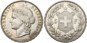 SUISSE, Confédération helvétique, AR 5 francs, 1890 B, Berne. Divo 116; Dav. 392. Petits coups.

Très Beau à Superbe / Very Fine - Extremely Fine...