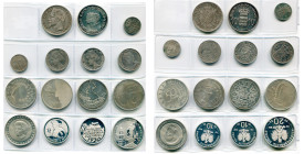 lot de 15 p.: France, Napoléon III, 5 francs 1869 BB; Monaco, Rainier III, 10 francs 1966, 10e anniversaire de mariage; Pays-Bas, Guillaume Ier, 25 ce...