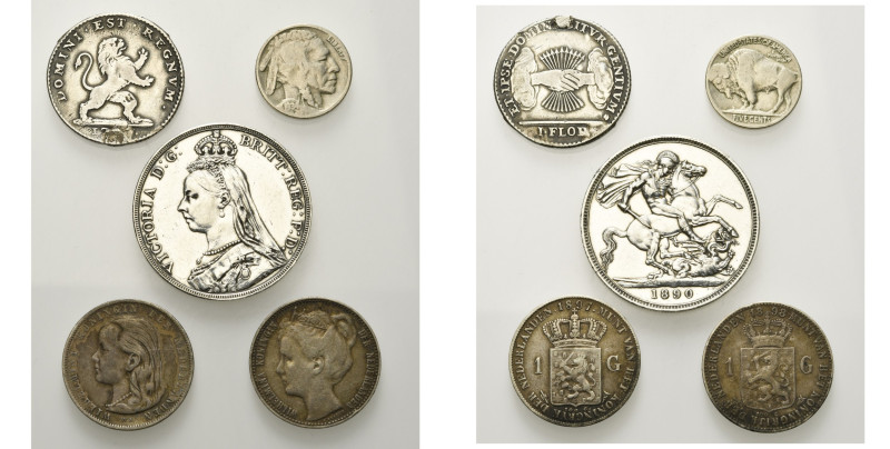 lot de 5 p.: Brabant, Etats-Belgiques-Unis, florin, 1790, Bruxelles, 2e type (ra...
