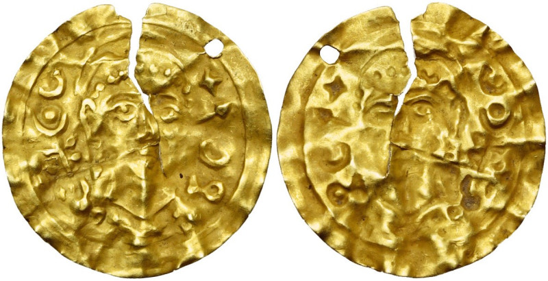SILK ROAD REGION, local issue, AV bracteate, 5th-8th cent. AD. Imitation of a so...
