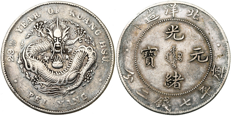 CHINA, CH'ING Te Tsung (1875-1908), Kuang-hsü (1875-1908), AR dollar, year 33 (1...