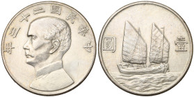 CHINA, Republic (1912-1949), AR 1 dollar, year 23 (1934). Kann 624. Cleaned.

Extremely Fine / Extremely Fine