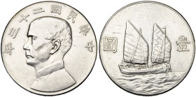 CHINA, Republic (1912-1949), AR 1 dollar, year 23 (1934). Kann 624. Cleaned.

Very Fine - Extremely Fine / Very Fine - Extremely Fine