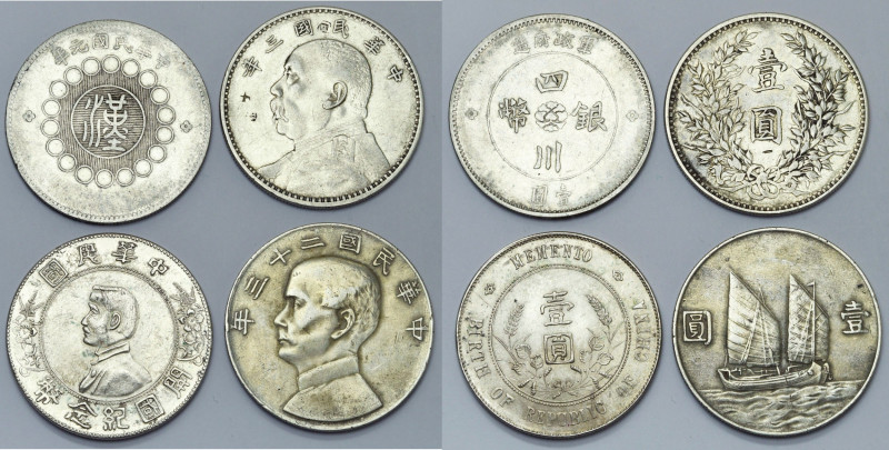 CHINA, lot of 4 pcs: Republic, dollar, year 1 (1912), Szechuan; dollar, year 3 (...