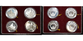 CHINA, People's Republic (1949-), lot of 2 proofsets of 4 pcs of 5 yuan 1986, Han Dynasty - Chinese Culture.