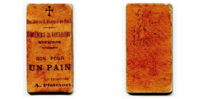 BELGIQUE, Mouscron, Société de S. Vincent de Paul, Conférence St. Barthélémy, bon pour un pain, s.d.

Beau à Très Beau / Fine - Very Fine