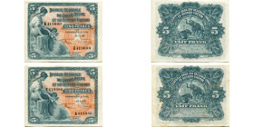 lot de 19 billets de Belgique, Burundi, Congo, France et Suisse, dont 2 billets de 5 francs du Congo belge, 01.11.52 (Très Beau).

très bien conserv...