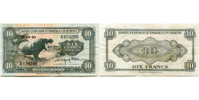 RWANDA-BURUNDI, Banque d’Emission du Rwanda et du Burundi, 10 francs, 15.09.60. Pick 2a. Traces de plis.

Très Beau / Very Fine