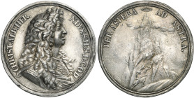 ALLEMAGNE, AR médaille, s.d. Christian Albrecht de Schleswig-Holstein-Gottorp (1659-1694). D/ B. cuir. à d., coiffé d'une perruque. R/ PER ASPERA AD A...