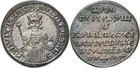ALLEMAGNE, AE médaille, 1825, Becker. Redécouverte de la tombe de Rodolphe de Habsbourg à Speyer (1811). D/ B. de l'empereur de f., ten. un sceptre et...