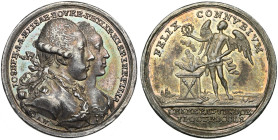 SAINT EMPIRE, AR médaille, 1760, Wideman. Mariage de l'archiduc Joseph et d'Isabelle de Bourbon-Parme à Vienne. D/ B. accolés des époux à d. R/ FELIX ...