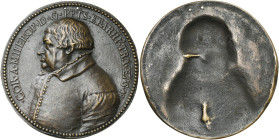 PAYS-BAS MERIDIONAUX, AE médaille, s.d. (1558), Steven van Herwijck. Corneille van Mierop, archevêque d'Utrecht. D/ B. à g. van Mieris III, 125; Simon...