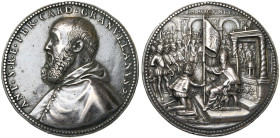 PAYS-BAS MERIDIONAUX, AR médaille, s.d. (1571), G. Melone. Antoine Perrenot de Granvelle - Exhortation à la guerre contre les Turcs. D/ B. à g. R/ IN ...