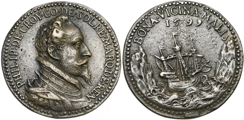 PAYS-BAS MERIDIONAUX, Métal blanc médaille, 1599, d'après Jonghelinck. Philippe ...