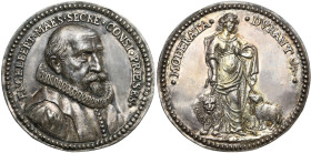 PAYS-BAS MERIDIONAUX, AR médaille, s.d. (1630), A. Waterloos. Mort d'Englebert Maes, président du Conseil privé. D/ B. de trois quarts à d., en habit ...