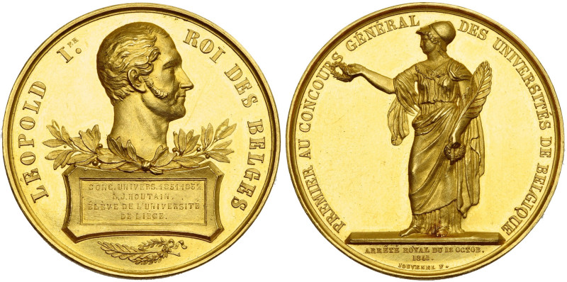 BELGIQUE, AV médaille, 1841 (1852), Jouvenel. Premier prix du concours général d...