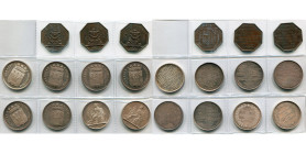 BELGIQUE, lot de 11 jetons de Tournai (8 en argent): Société des amis de la littérature, des sciences et des beaux-arts, 1823 (3, Cu, octogonal); Cons...