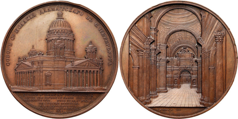 RUSSIE, AE médaille, 1858, J. Wiener. Consécration de la cathédrale Saint-Isaac ...