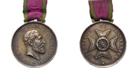 ALLEMAGNE, SAXE-COBOURG-GOTHA, Ordre de la branche ernestine de Saxe, médaille de mérite en argent (30 mm) à l’effigie du duc Alfred, 1895-1905, avec ...