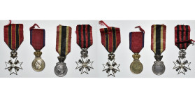 BELGIQUE, lot de 4 décorations: médaille pour acte de courage, de dévouement et d’humanité du type 1847-1867 (AR, 25,5 mm, avec l’inscription "Choléra...