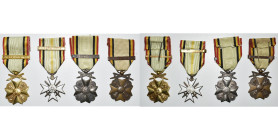 BELGIQUE, lot de 4 décorations civiques 1914-1918: croix de 1e classe, médailles de 1e, 2e et 3e classe.