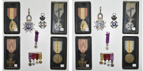 lot de 11 décorations: Espagne, commandeur de l’Ordre de Charles III (vermeil, fabrication française avec poinçons sur la bélière, sans ruban); Grèce,...