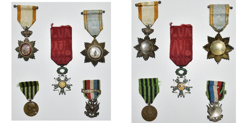 FRANCE, ensemble de 5 décorations ayant appartenu à un vétéran de la Guerre fran...