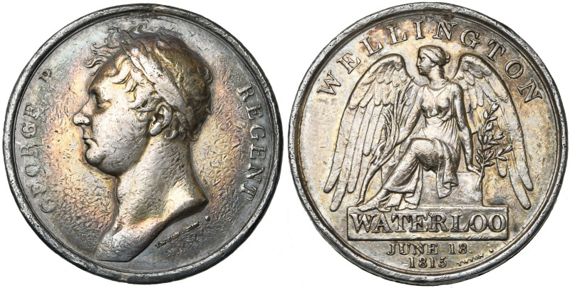 GRANDE-BRETAGNE, AR médaille. Waterloo Medal. D/ T. l. du prince George, régent,...