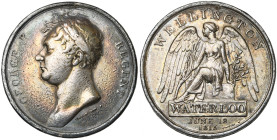 GRANDE-BRETAGNE, AR médaille. Waterloo Medal. D/ T. l. du prince George, régent, à g. R/ WELLINGTON La Victoire assise à g. sur une base inscrite WATE...