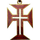 PORTUGAL, Ordre du Christ, croix de commandeur, modèle de la République (1910) en métal doré, avec ruban.
