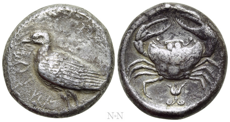 SICILY. Akragas. Tetradrachm (Circa 465/0–445/0 BC). 

Obv: Sea eagle standing...